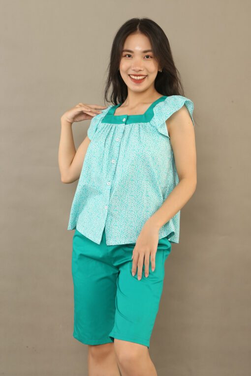 Bộ cổ vuông xanh ngọc